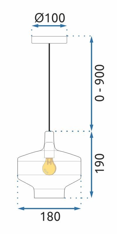 Pendant Lamp TOOLIGHT APP1122 Metal - Glass Black E27 1-light point