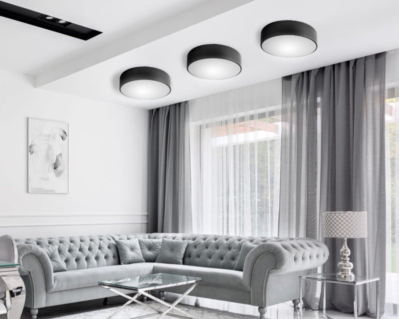 Ceiling Lamp Chandelier TOOLIGHT APP644-4C Round Black 50x8cm 5-light points E27