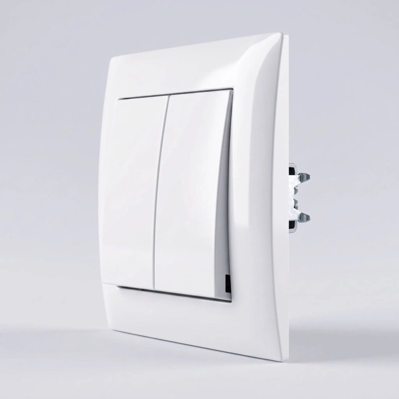 Toolight Double Switch With Frame Oste Jnh007-w White