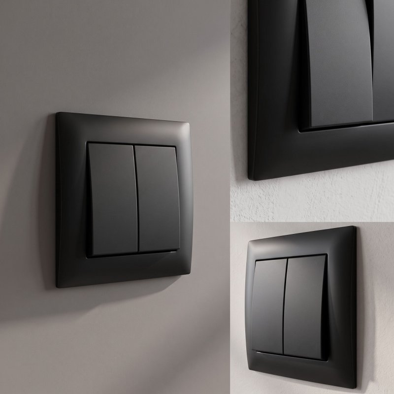 Toolight Double Switch Oste Jnh007-w Black
