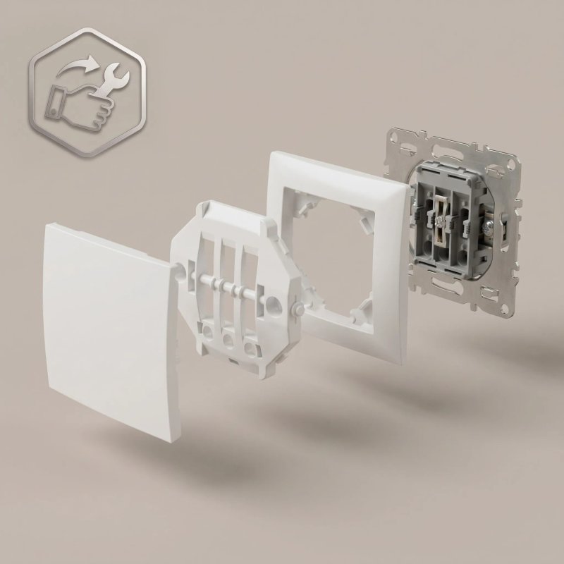 Toolight Single Switch With Frame Oste Jnh006-w White