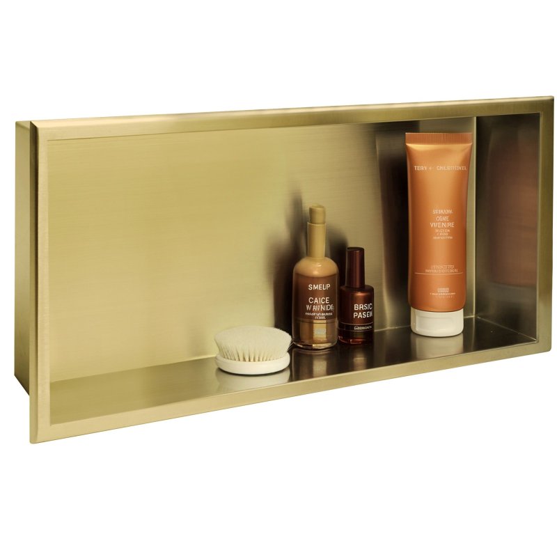 Built-in Stainless Steel Bathroom Shelf 30X60 Brushed Gold