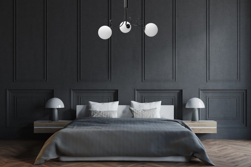 Chandelier Toolight APP1154-3CP Black Metal Glass Balls G9 3-light points