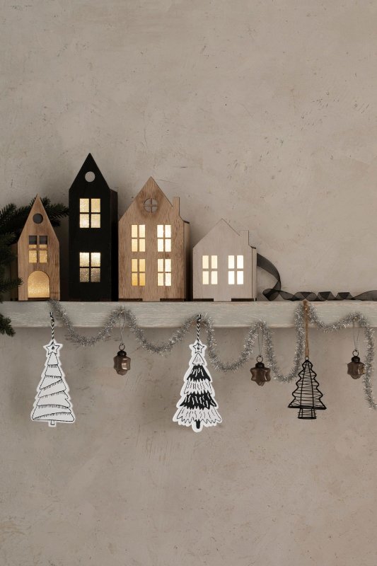 CHRISTMAS TREE SET 12 PCS WOODEN CHRISTMAS TREES