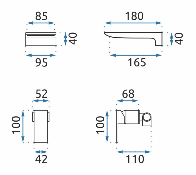 Concealed Basin Faucet REA Mason Black