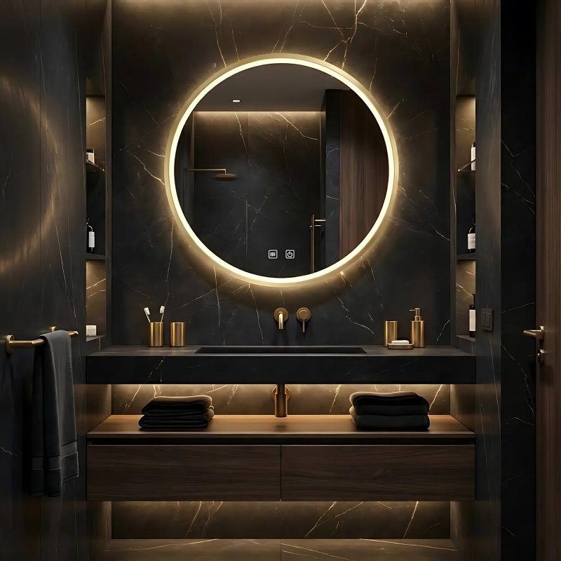 Bathroom LED Mirror REA MMJ 70cm Brushed Rose Gold