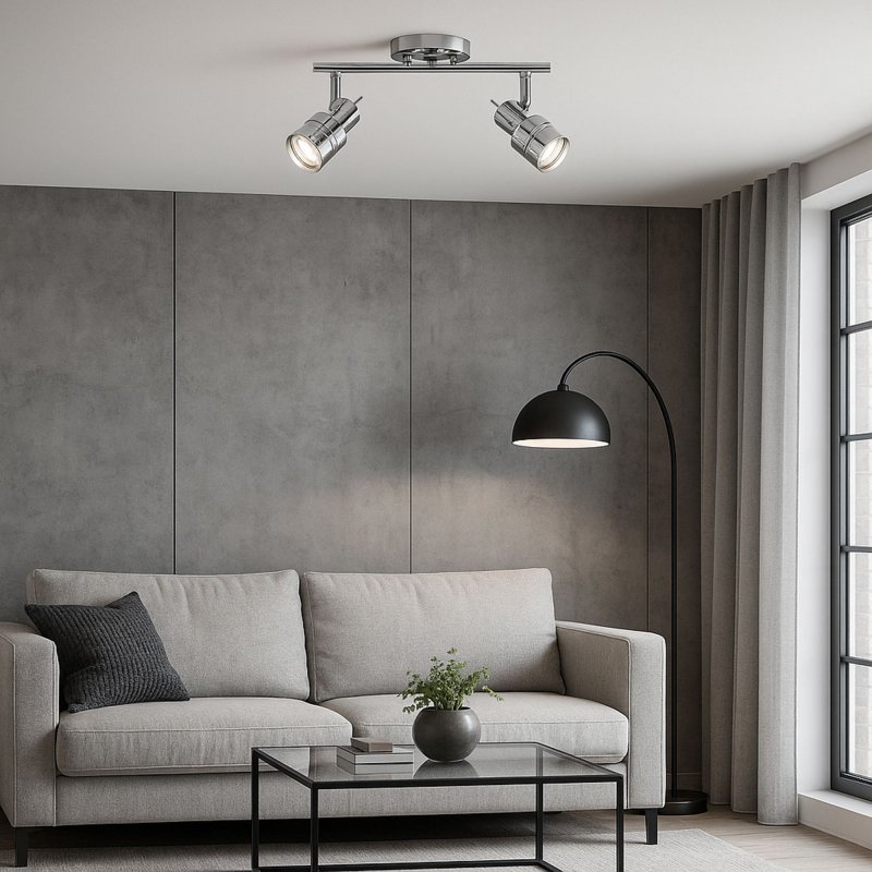 Ceiling Lamp Chandelier TOOLIGHT APP746-2C Spotlight 2 Chrome 2-light points GU10 18x36Cm