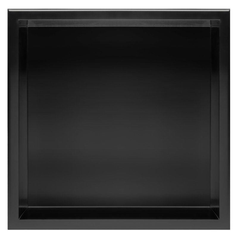 Built-in Stainless Steel Bathroom Shelf 30X30 Black Matt