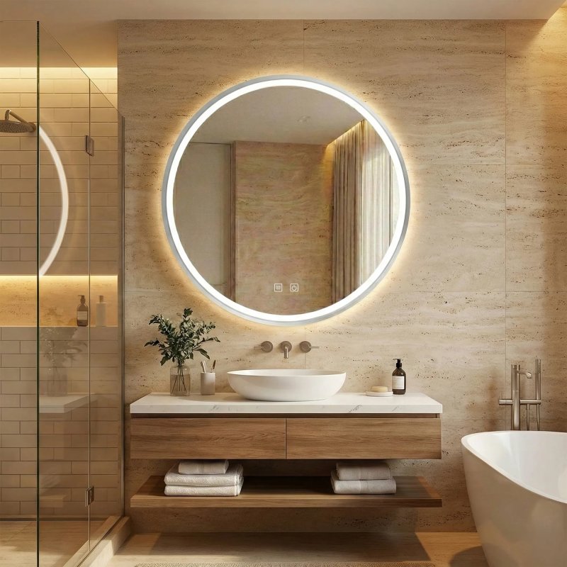 Mirror LED 80cm MMJ BRUSH SILVER