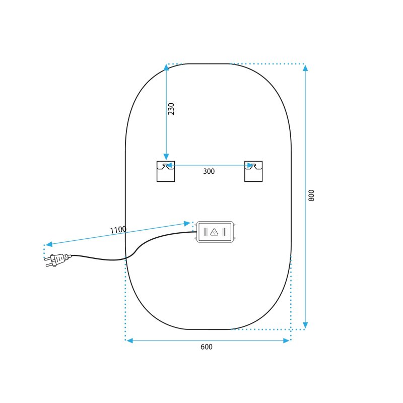 Bathroom LED Mirror REA P10408 80x60cm