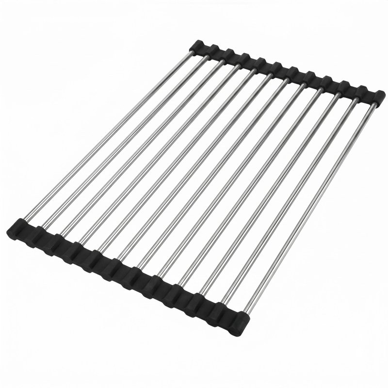 Roll-Up Dish Drying Rack For Sink Rea P12298 Black