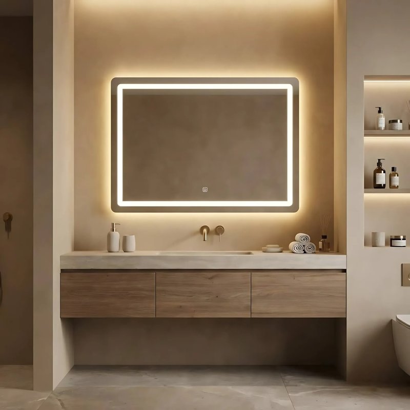 Bathroom LED Mirror REA P10407 80x60cm