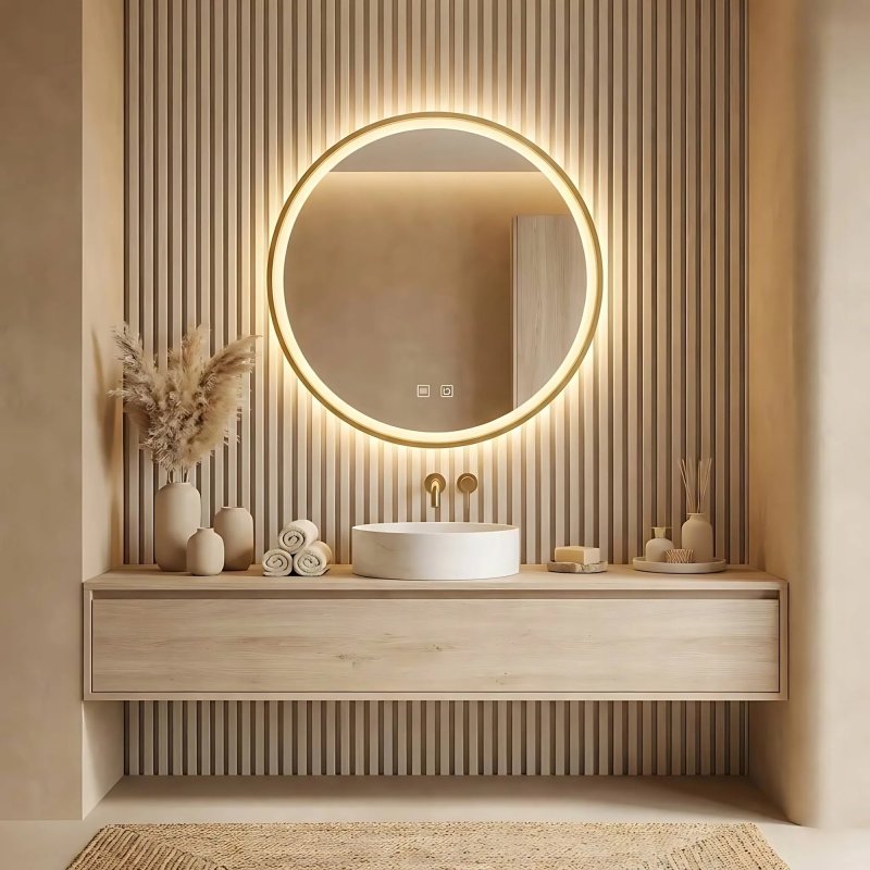 Bathroom LED Mirror REA MMJ 60cm Gold