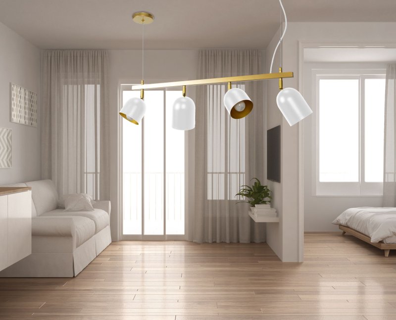 Pendant Lamp TOOLIGHT APP1030-4CP Gold White 4-light points E27 74x10x20-110cm