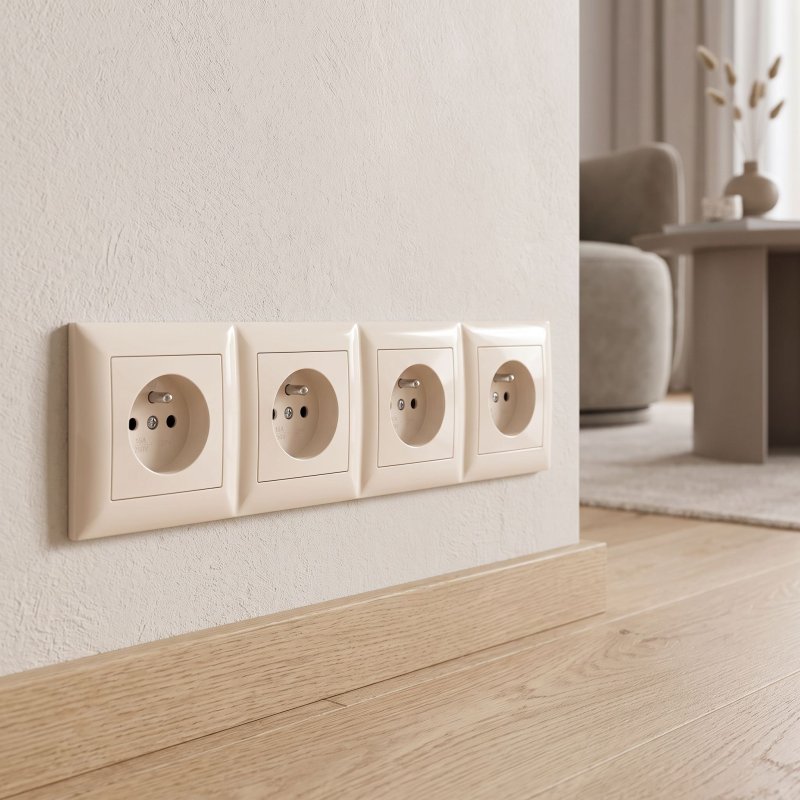 Toolight Quadruple Socket Frame Oste Jnh016-4f Beige