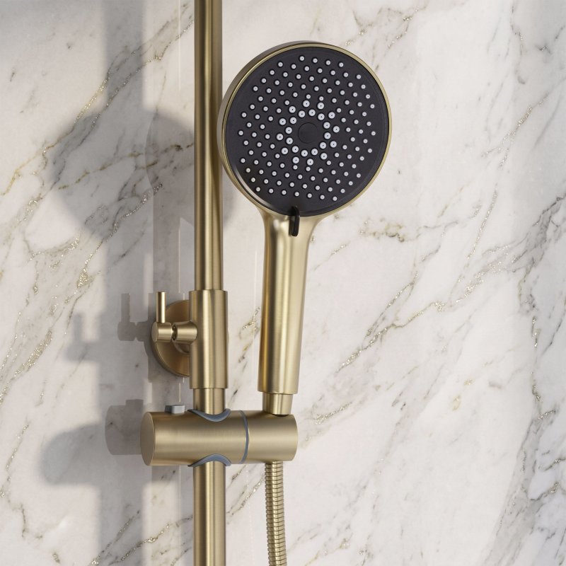 Rea Premium Shower Set Maxim Brush Gold 24,5X24,5X134Cm