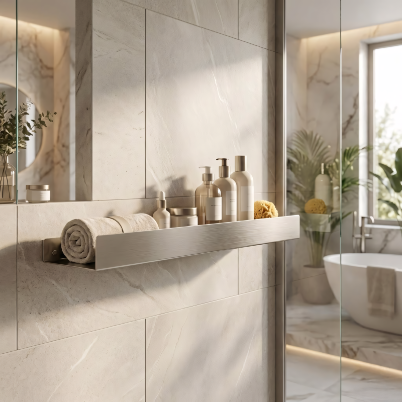 BATHROOM SHELF REA SF04-600 60CM BRUSH STEEL