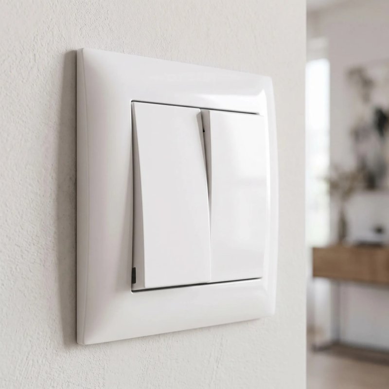 Toolight Double Switch With Frame Oste Jnh007-w White