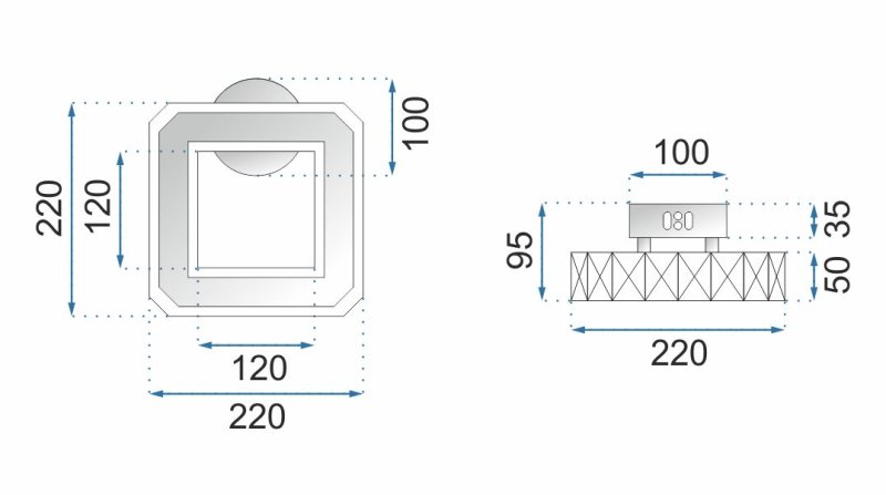 Wall LED Light Toolight APP415-W 20W silver