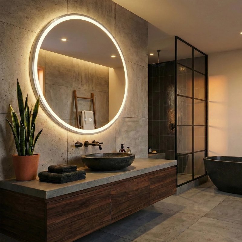 Mirror LED 70cm MMJ BRUSH SILVER