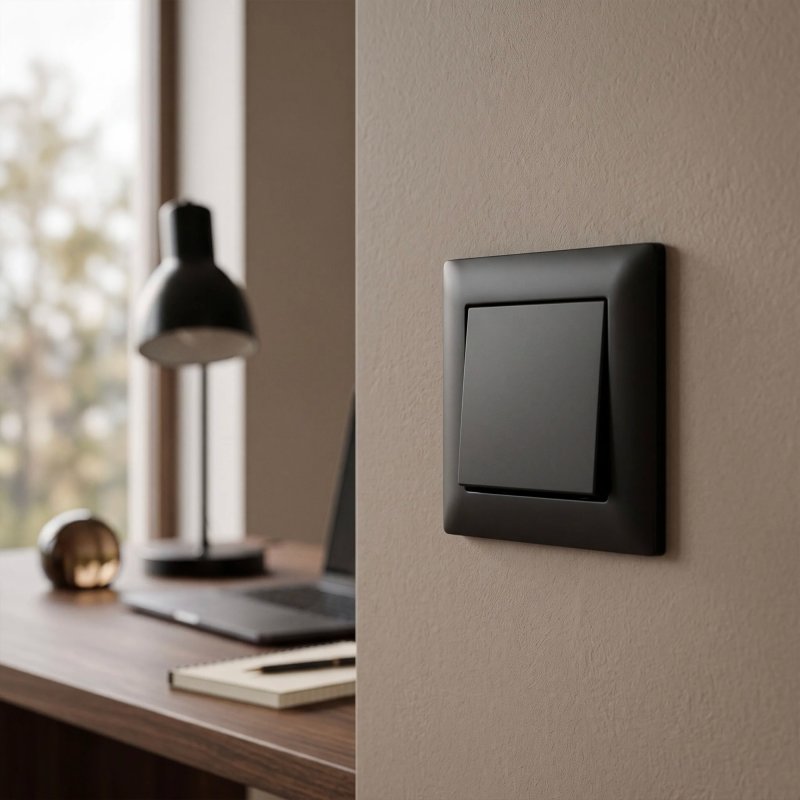 Toolight Single Switch With Frame Oste Jnh006-w Black