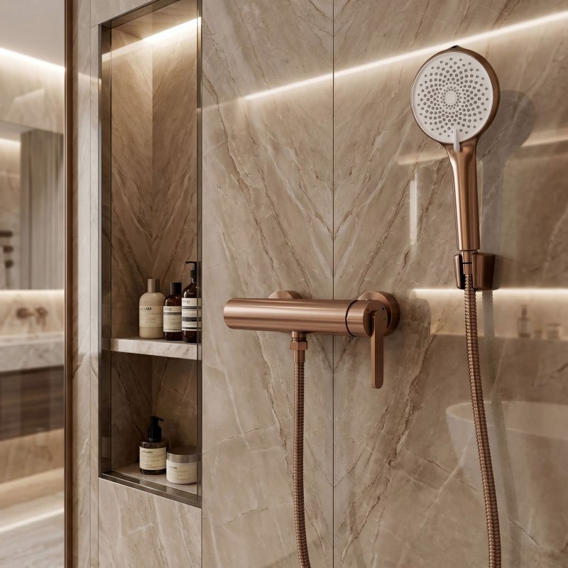 Shower Faucet Rea Ontario Side Brush Copper