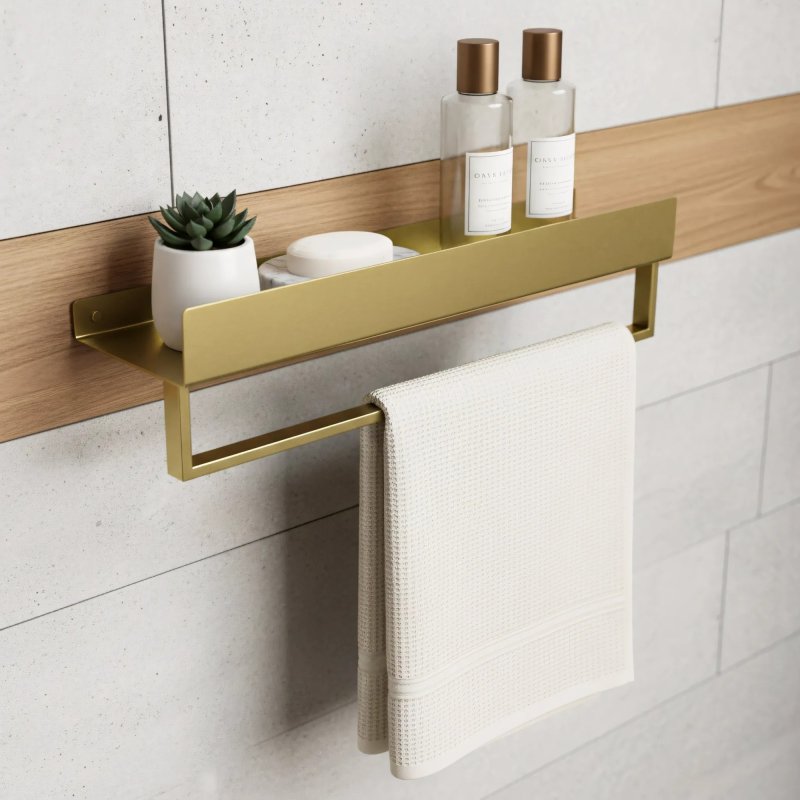 Bathroom Shelf Sf01 60Cm Brushed Gold