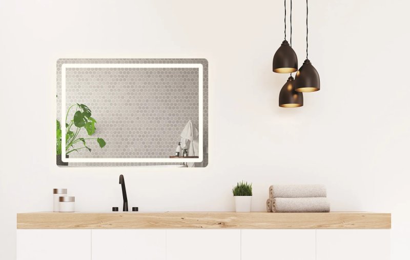Bathroom LED Mirror REA P10407 80x60cm