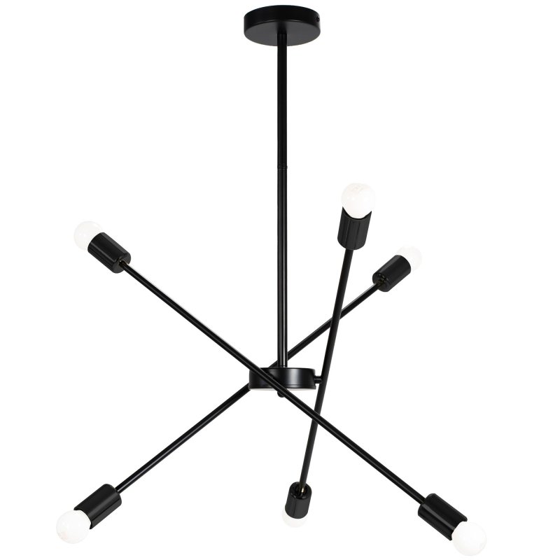 Pendant Lamp TOOLIGHT APP1114-6CP Black Metal E27 6-light points