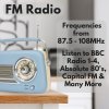 UK Technology Retro Radio, Radios Mains And Battery, Portable FM Radio Bluetooth Speaker, Rechargeable Battery, Vintage FM, Easy To Use, Transistor, Large Dial, USB Plug In (Blue)