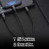 UK Technology 5 in 1 Multi Charging Cable, USB A/C to Lightning, USB C & Micro USB, [1.2M] Fast Charging USB Cord, Durable Nylon, For iPhone 16 15 14 13 12 11, Samsung Galaxy, Laptop, Xbox, PS4