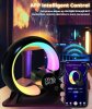 UK Technology Q Lamp, Night Lights Bluetooth Speaker, Bedside Lamp, Dimmable Night Light, Remote Control Lights, Alarm Clock with Music App Control, Smart Light for Bedroom, Teenage Girls Boys Gift