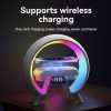 UK Technology O Lamp, Night Lights Bedside Lamp, 15W Wireless Charger, Dimmable Mood Light, Bedside Alarm Clock, Bluetooth Speaker, Ambient Night Light for Bedroom, Teenage Boy Girl Gifts