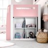 Lacy Pink Storage Mid Sleeper Bed