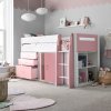 Lacy Pink Storage Mid Sleeper Bed
