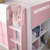 Lacy Pink Storage Mid Sleeper Bed