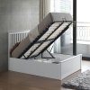 Malmo White Wooden Ottoman Storage Bed Double
