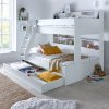 Oliver White Triple Sleeper Storage Bunk Bed With Drawer Option