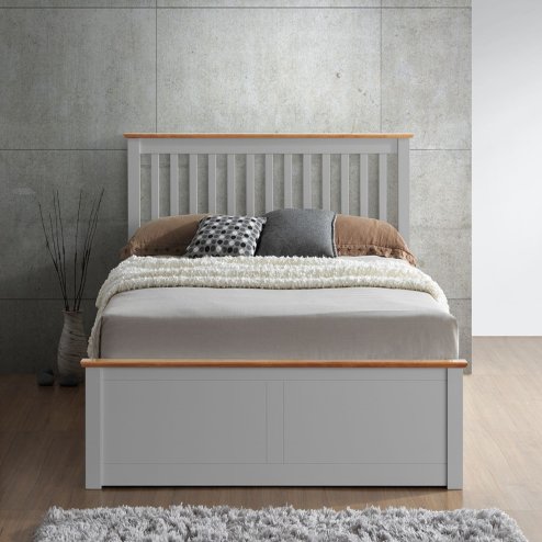 Malmo Grey Wooden Ottoman Storage Bed Double