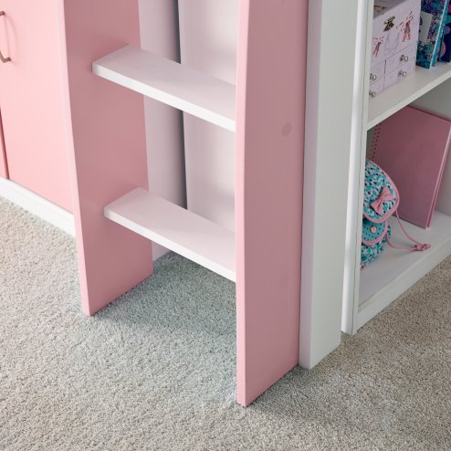 Lacy Pink Storage Mid Sleeper Bed