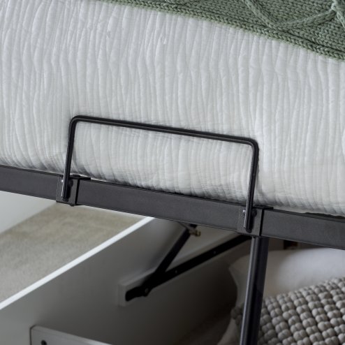 Dawson White Wooden Ottoman Bed Double