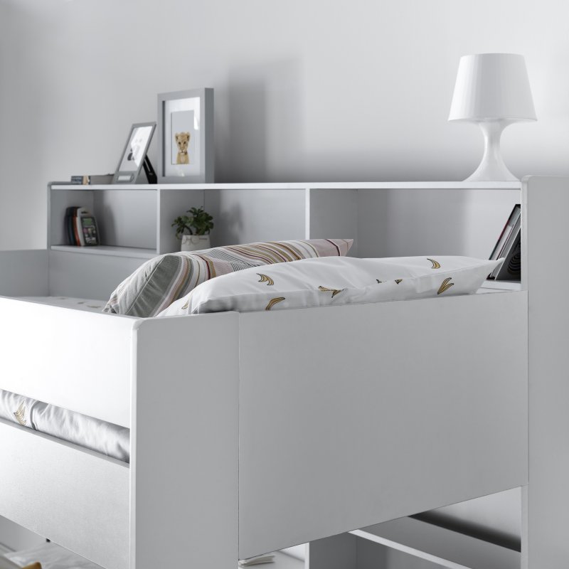 Oliver White Triple Sleeper Storage Bunk Bed With Drawer Option