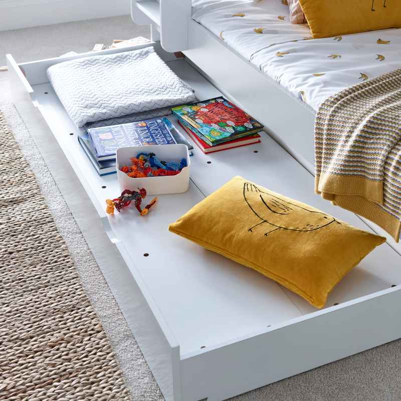 Oliver White Triple Sleeper Storage Bunk Bed With Drawer Option